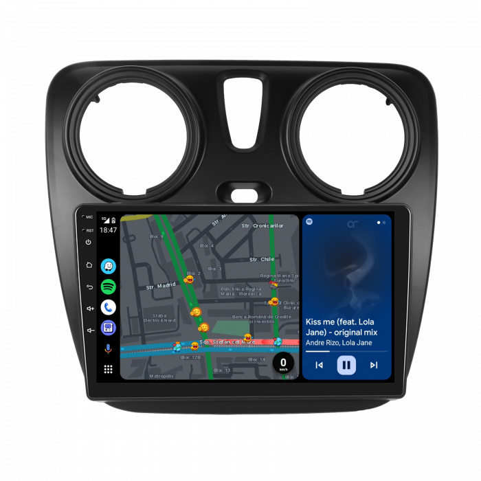 Navigatie DACIA LODGY (2012-2020), Android 12, 4GB RAM 64GB, SLOT SIM 4G, DSP, Carplay si Android auto, ecran 9 inch [8]