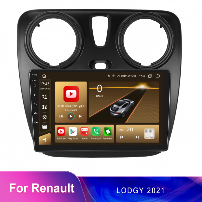 Navigatie DACIA LODGY (2012-2020), Android 12, 8GB RAM 128GB, SLOT SIM 4G, DSP, Carplay si Android auto, ecran 9 inch [2]