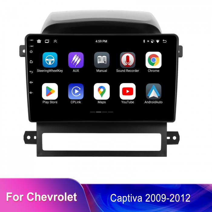 Navigatie Chevrolet Captiva (2008-2012), Android 12, 4GB RAM 64GB, SLOT SIM 4G, DSP, Carplay si Android auto, ecran 9 inch [3]