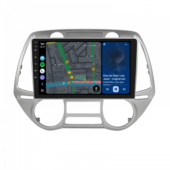 Navigatie Hyundai i20 (2008-2012), Android 12, 8GB RAM 128GB, SIM 4G. DSP, Carplay si Android auto, ecran 9 inch [3]