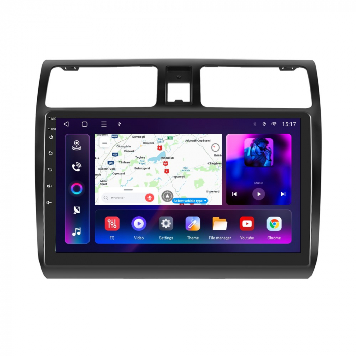 Navigatie Suzuki Swift (2005-2010), Android 12, 8GB RAM 128GB, SIM 4G, DSP, Carplay si Android auto, ecran 10.1 inch [1]