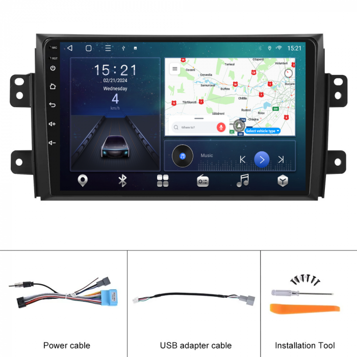 Navigatie Suzuki SX4 (2005-2014) cu Android 12, 8GB RAM 128GB ROM, SIM 4G, DSP, Carplay si Android Auto ecran 9 inch [5]