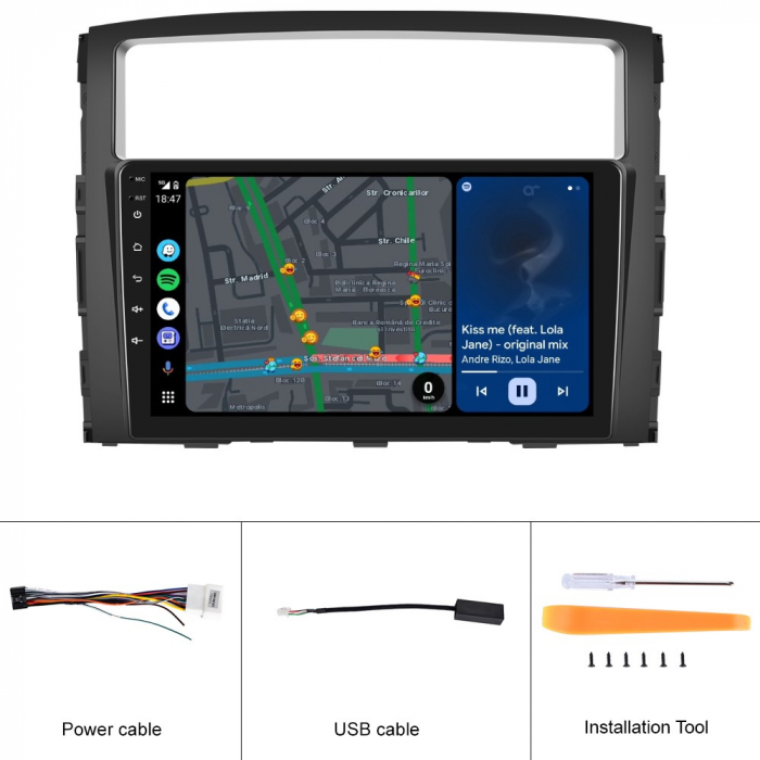 Navigatie Mitsubishi Pajero (2006-2020), Android 12, 2GB RAM 32GB, DSP, Carplay si Android auto, ecran 9 inch [7]