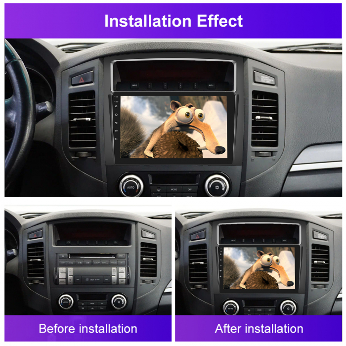 Navigatie Mitsubishi Pajero (2006-2020), Android 12, 4GB RAM 64GB, SLOT SIM 4G, DSP, Carplay si Android auto, ecran 9 inch [3]