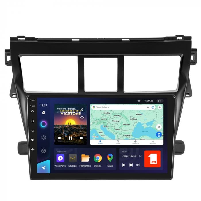 Navigatie TEYES Toyota Vios Yaris (2007-2012), 4GB+32GB, OCTA-CORE 1.6GHZ, SIM 4G, CarPlay si Android Auto,DSP, ecran 9 inch [1]
