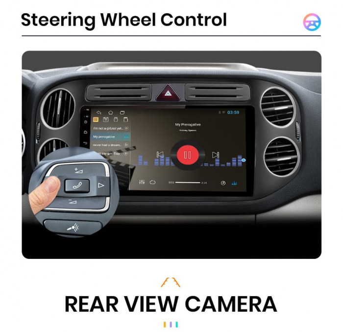 Navigatie Tiguan (2010-2015) cu Android 12, ecran 9 Inch, 2GB RAM 32 GB ROM,Carplay si Android Auto [6]