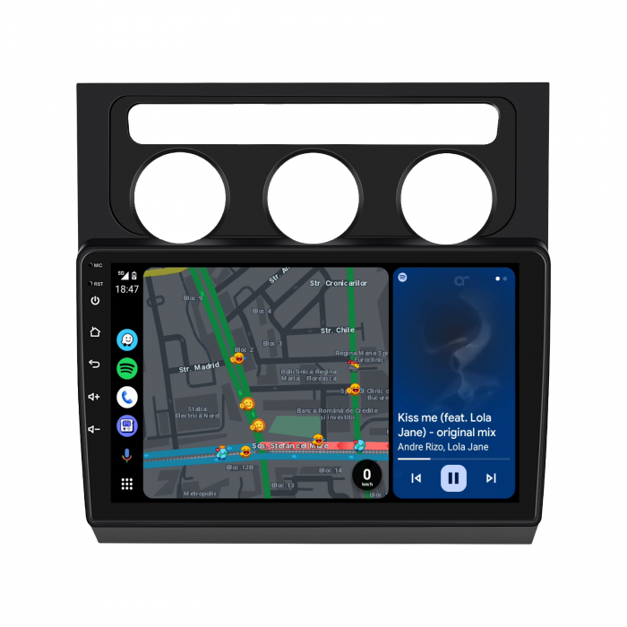 Navigatie Touran 1 (2003-2010) cu Android 12, 2GB 32GB, CarPlay si Android Auto, DSP, ecran 10 inch Rama Neagra [9]