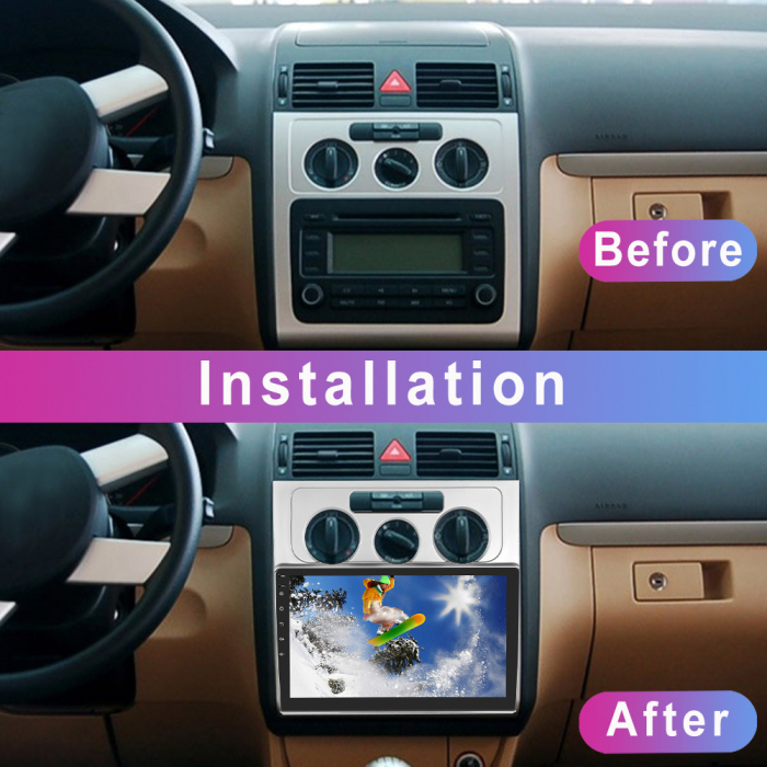 Navigatie Touran 1 (2003-2010) cu Android 12, 8GB RAM 128GB ROM, SLOT SIM 4G, DSP, CarPlay si Android Auto Wi-fi, Youtube, Waze, ecran HD 10.1 Inch [5]