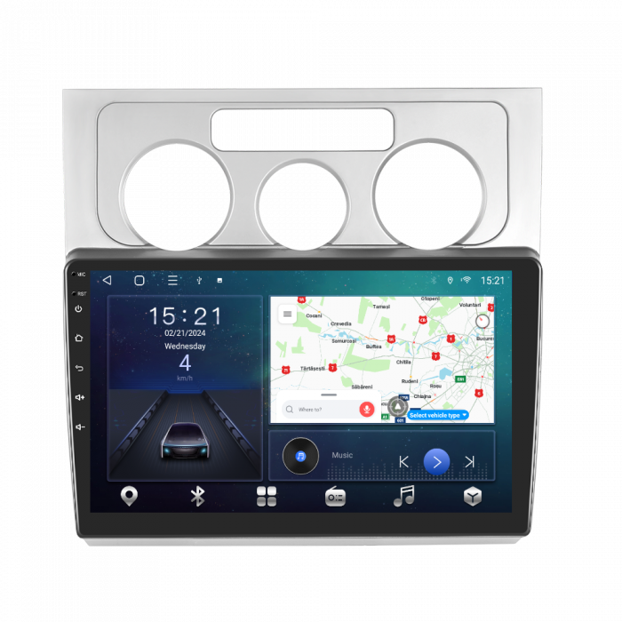 Navigatie Touran 1 (2003-2010) cu Android 12 4GB RAM 64GB ROM, SIM 4G, DSP, CarPlay si Android Auto Wi-fi, Youtube, Waze, ecran HD 10.1 Inch [3]