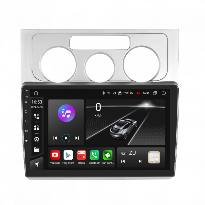 Navigatie Touran 1 (2003-2010) cu Android 12, 8GB RAM 128GB ROM, SLOT SIM 4G, DSP, CarPlay si Android Auto Wi-fi, Youtube, Waze, ecran HD 10.1 Inch [4]