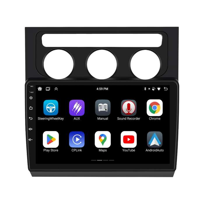 Navigatie Touran 1 (2003-2010) cu Android 12, 4GB RAM 64GB ROM, SIM 4G, DSP, CarPlay si Android Auto Wi-fi, Youtube, Waze, ecran HD 10.1 Inch Rama neagra [6]