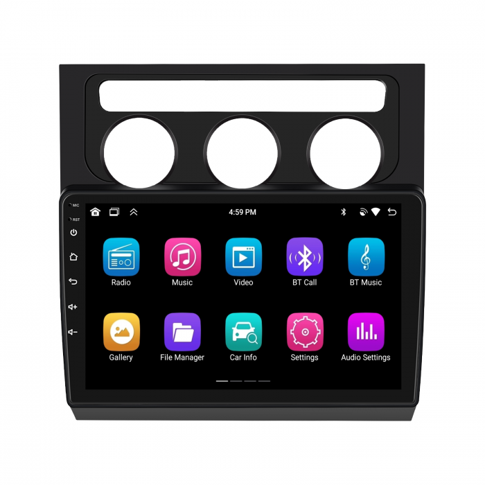 Navigatie Touran 1 (2003-2010) cu Android 12, 4GB RAM 64GB ROM, SIM 4G, DSP, CarPlay si Android Auto Wi-fi, Youtube, Waze, ecran HD 10.1 Inch Rama neagra [9]