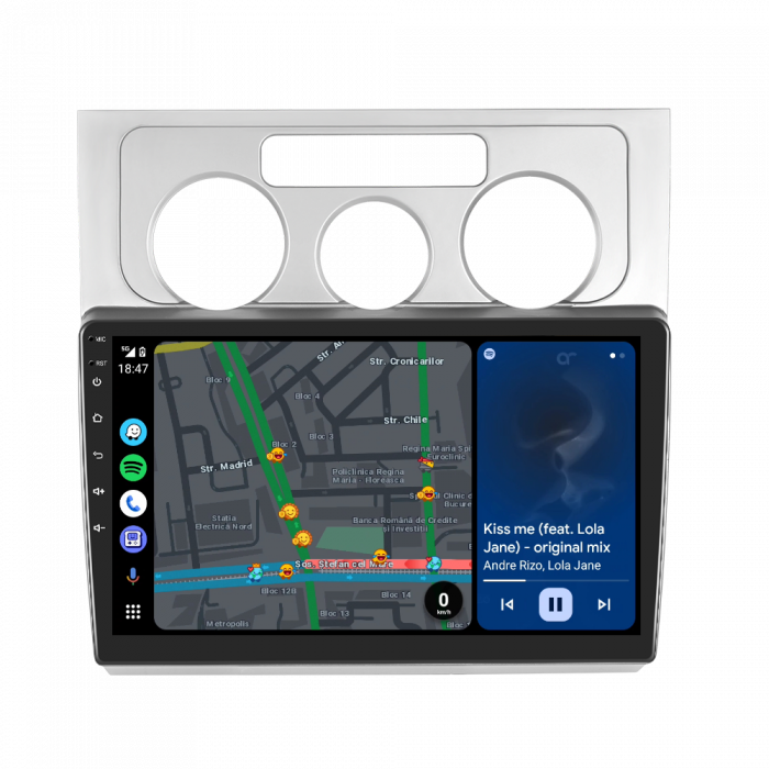 Navigatie Touran 1 (2003-2010) cu Android 12,DSP 2GB RAM 32GB ROM, Android 12, CarPlay si Android Auto Wi-fi, Youtube, Waze, ecran HD 10.1 Inch [4]