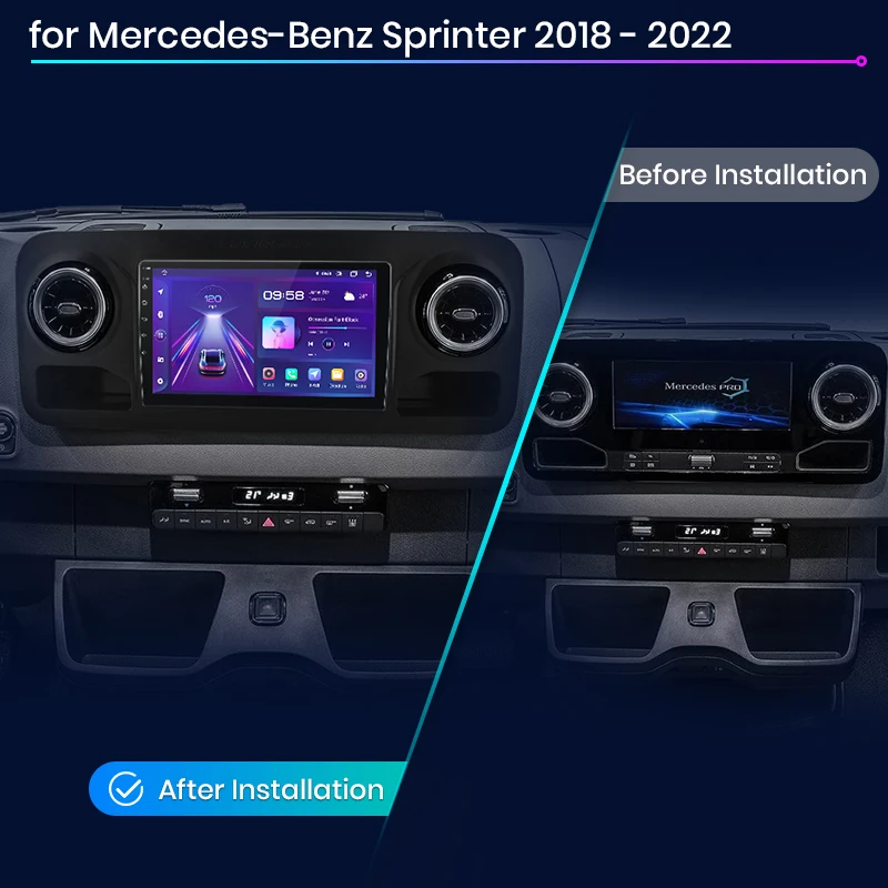 Navigatie Mercedes Sprinter (2018-2022), Android 12, 8GB RAM 128GB, DSP, SIM 4G, Carplay si Android auto, ecran 9 inch [4]