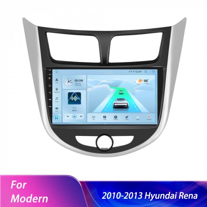 Navigatie Hyundai Accent (2010-2016), Android 12, 4GB RAM 64GB, DSP, SIM 4G, Carplay si Android auto, ecran 9 inch [2]
