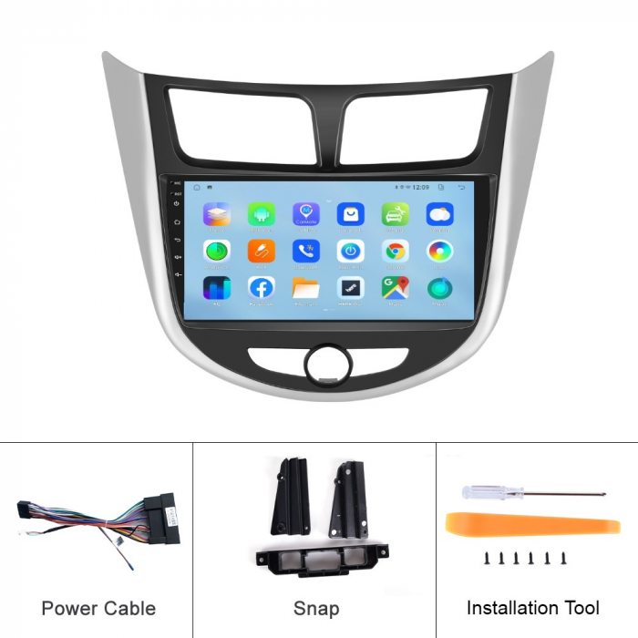Navigatie Hyundai Accent (2010-2016), Android 12, 8GB RAM 128GB, SIM 4G, DSP, Carplay si Android auto, ecran 9 inch [6]