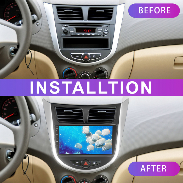 Navigatie Hyundai Accent (2010-2016), Android 12, 8GB RAM 128GB, SIM 4G, DSP, Carplay si Android auto, ecran 9 inch [3]
