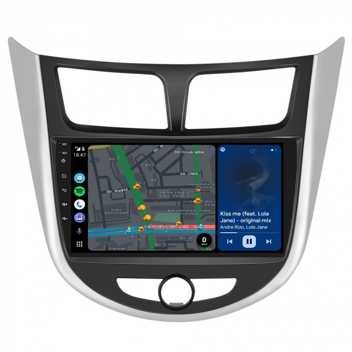 Navigatie Hyundai Accent (2010-2016), Android 12, 4GB RAM 64GB, DSP, SIM 4G, Carplay si Android auto, ecran 9 inch [3]