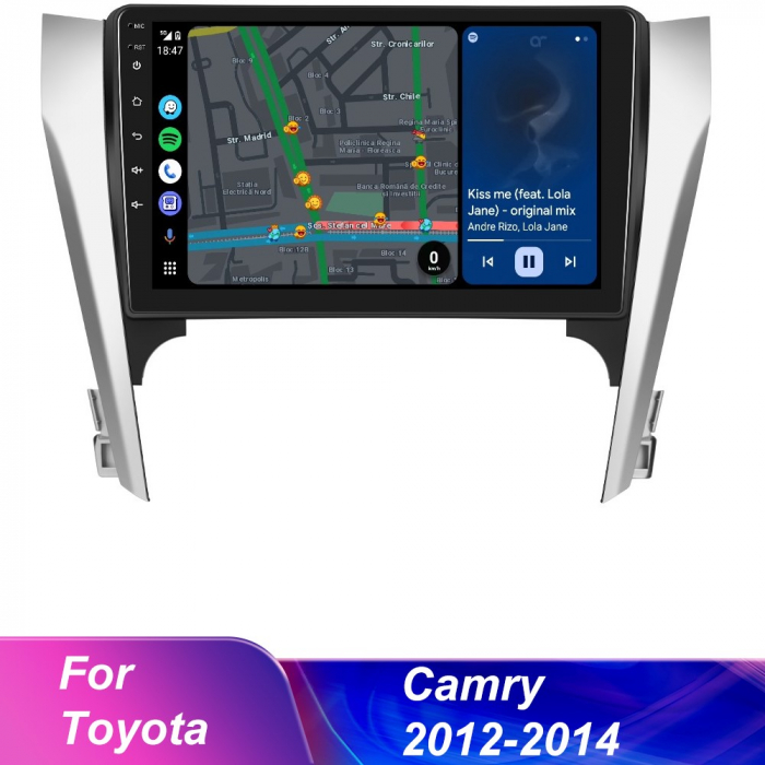 Navigatie Toyota Camry (2012-2014), Android 12, 2GB RAM 32GB, DSP, Carplay si Android auto, ecran 10.1 inch [6]