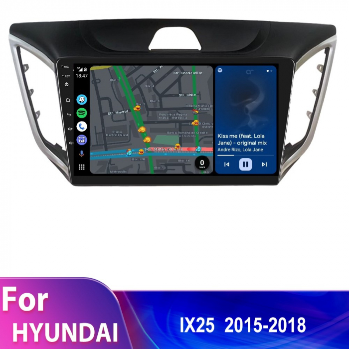 Navigatie Hyundai IX25 (2015-2018) , Android 12, 2GB RAM 32GB, DSP, Carplay si Android auto, ecran 10.1 inch [4]