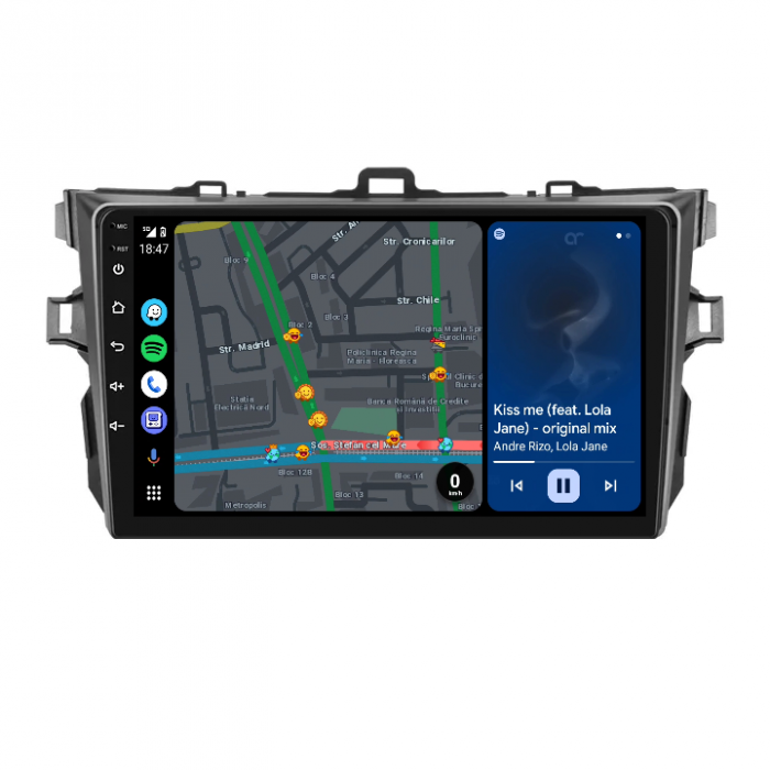 Navigatie Toyota Corolla (2009-2013), Android 12, 8GB RAM 128GB, SIM 4G, DSP, Carplay si Android auto, ecran 9 inch [3]