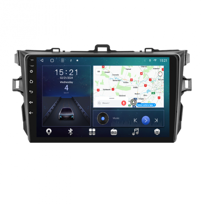 Navigatie Toyota Corolla (2009-2013), Android 12, 8GB RAM 128GB, SIM 4G, DSP, Carplay si Android auto, ecran 9 inch [2]
