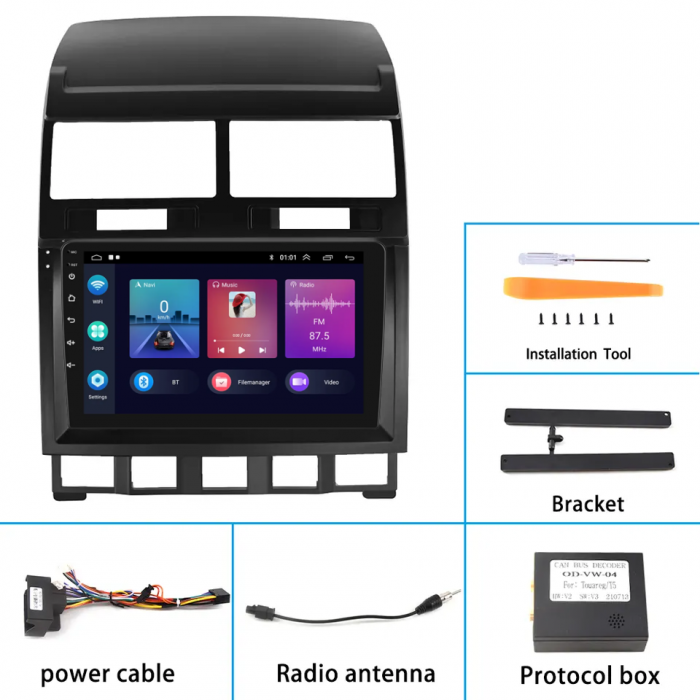 Navigatie VW Touareg (2002-2010), 2GB RAM 32GB Android,Carplay si Android auto, dedicata, ecran 9 inch [5]