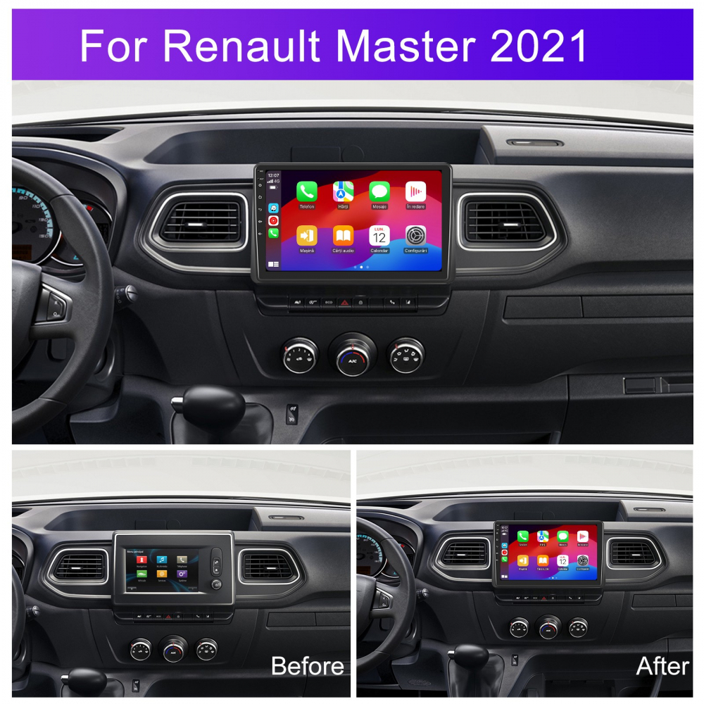 Navigatie Renault Master (2021-2023) cu Android, 8GB RAM 128GB ROM, cu SLOT SIM 4G, DSP, ecran 10.1 Inch,Carplay si Android Auto [2]
