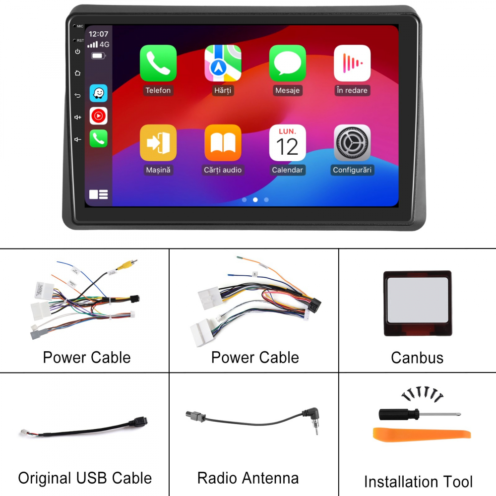 Navigatie Renault Master (2021-2023) cu Android, 4GB RAM 64GB ROM, cu SLOT SIM 4G, DSP, ecran 10.1 Inch,Carplay si Android Aut [10]