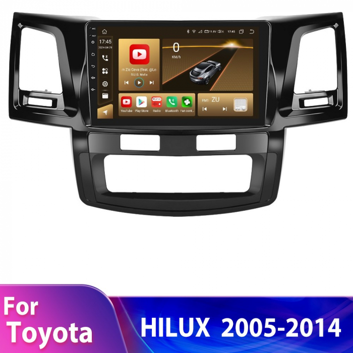 Navigatie Toyota Hilux (2005-2014), cu Android 12, 4GB RAM 64GB ROM, DSP, SIM 4G, CarPlay si Android Auto Wi-fi, Youtube, Waze, ecran HD 10.1 Inch [6]
