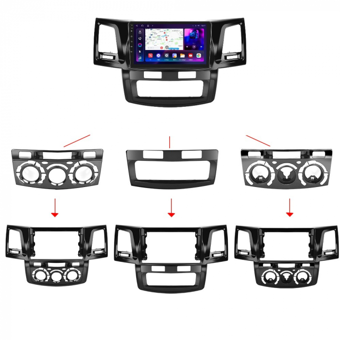 Navigatie Toyota Hilux (2005-2014), cu Android 12, 8GB RAM 128GB ROM, DSP, SIM 4G, CarPlay si Android Auto Wi-fi, Youtube, Waze, ecran HD 9 Inch [3]