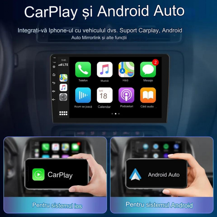 Navigatie Toyota RAV 4 (2001-2006), cu Android 12, 2GB RAM 32GB ROM,DSP, CarPlay si Android Auto Wi-fi, ecran 9 inch [3]