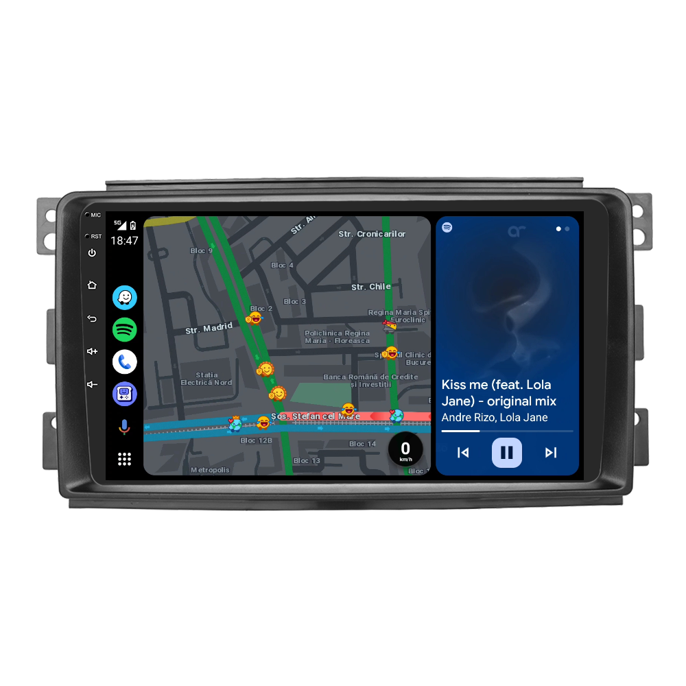 Navigatie Mercedes Benz Smart (2005-2010) cu Android, 4GB RAM 64GB ROM, cu SLOT SIM 4G, DSP, ecran 9 Inch, Carplay si Android Auto [4]
