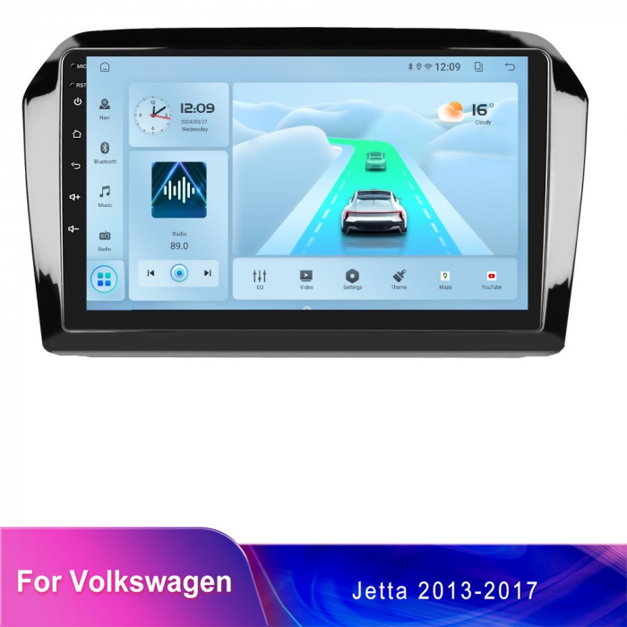 Navigatie Volkswagen Jetta (2013-2017), Android 12, 8GB RAM 128GB, SLOT SIM 4G, DSP, Carplay si Android auto, ecran 9 inch [4]
