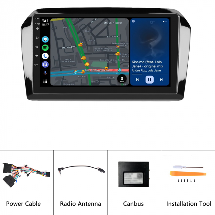 Navigatie Volkswagen Jetta (2013-2017), Android 12, 4GB RAM 64GB, SLOT SIM 4G, DSP, Carplay si Android auto, ecran 9 inch [9]