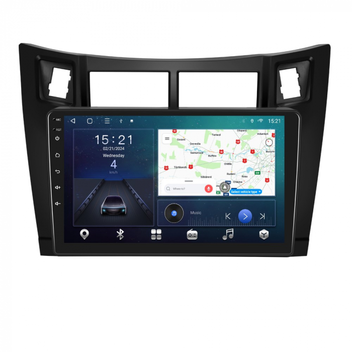 Navigatie Toyota Yaris (2006-2011), Android 12, 4GB RAM 64GB,SLOT SI 4G. DSP, Carplay si Android auto, ecran 9 inch [3]