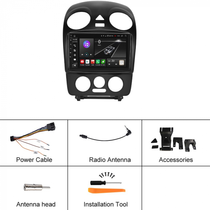 Navigatie Volkswagen New Beetle (2004-2010), Android 12, 2GB RAM 32GB, DSP, Carplay si Android auto, ecran 9 inch [8]