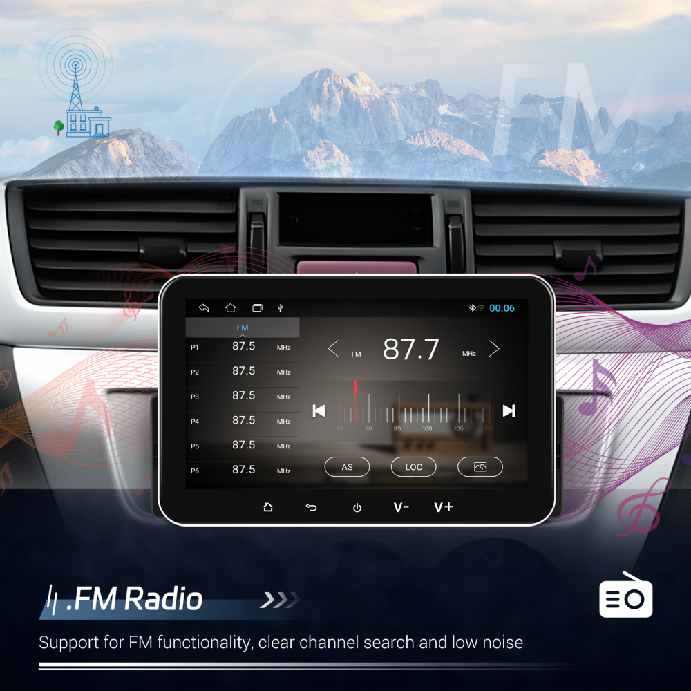 Navigatie Universala 1DIN, 2+32GB, Android 15, CarPlay si Android Auto, Topway, USB, Bluetooth ecran 7 inch negru [6]