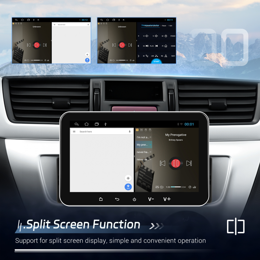 Navigatie Universala 1DIN, 2+32GB, Android 15, CarPlay si Android Auto, Topway, USB, Bluetooth ecran 7 inch negru [12]