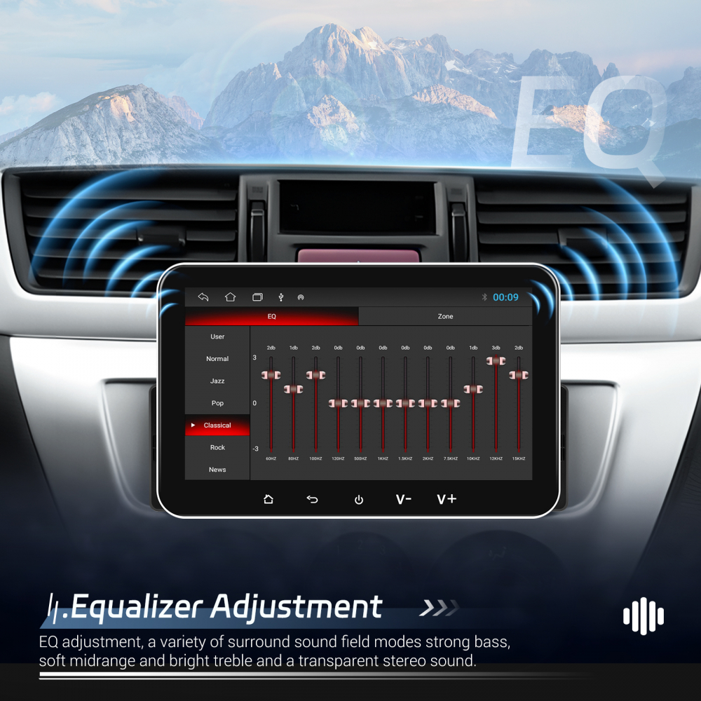 Navigatie Universala 1DIN, 2+32GB, Android 15, CarPlay si Android Auto, Topway, USB, Bluetooth ecran 7 inch negru [14]