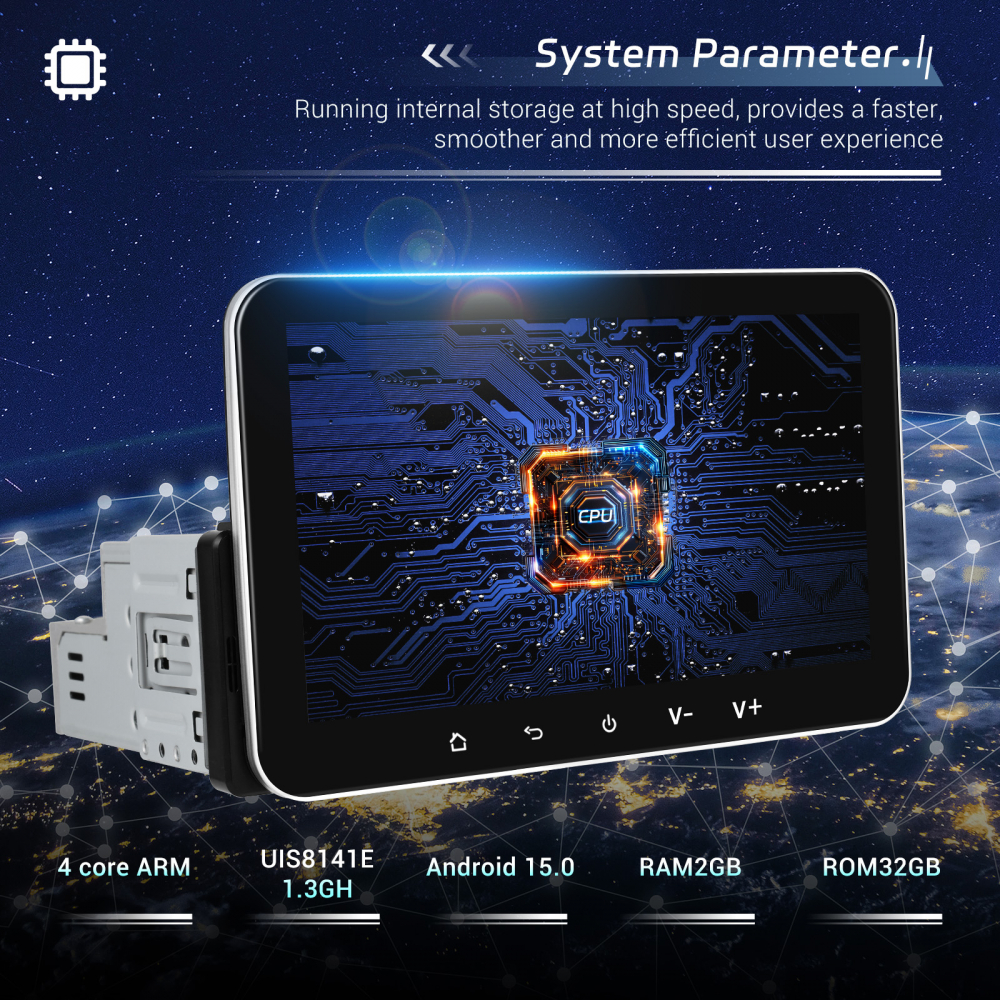 Navigatie Universala 1DIN, 2+32GB, Android 15, CarPlay si Android Auto, Topway, USB, Bluetooth ecran 7 inch negru [7]