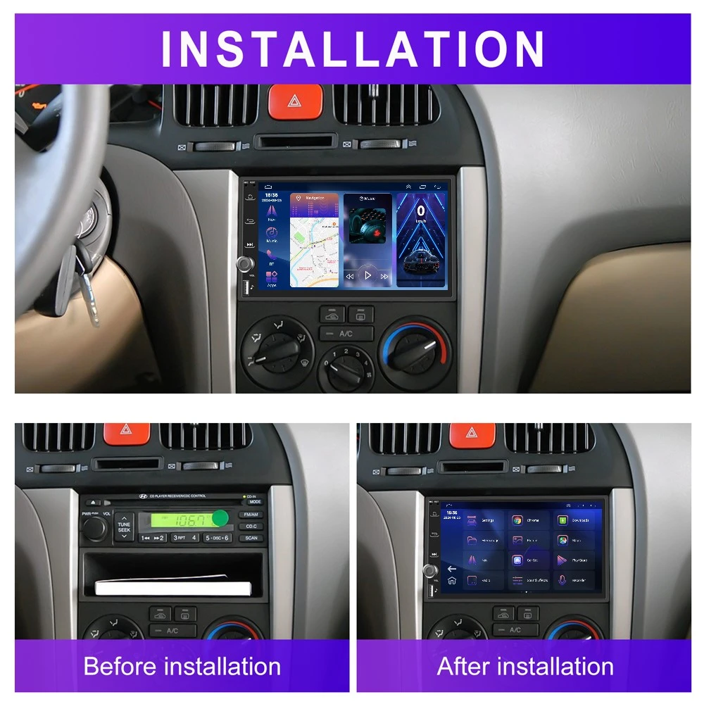 Navigatie Universala 2DIN, 2GB RAM, CarPlay si Android Auto wifi, USB Frontal, DSP, ecran de 7 inch [12]