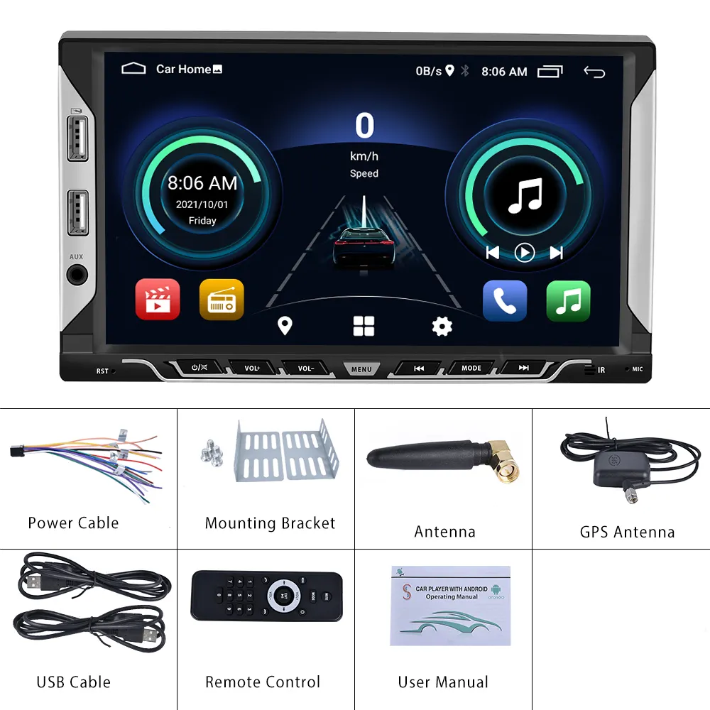 Navigatie universala Android 11, 2DIN, Bluetooth, wifi, USB,Waze, Youtube [2]