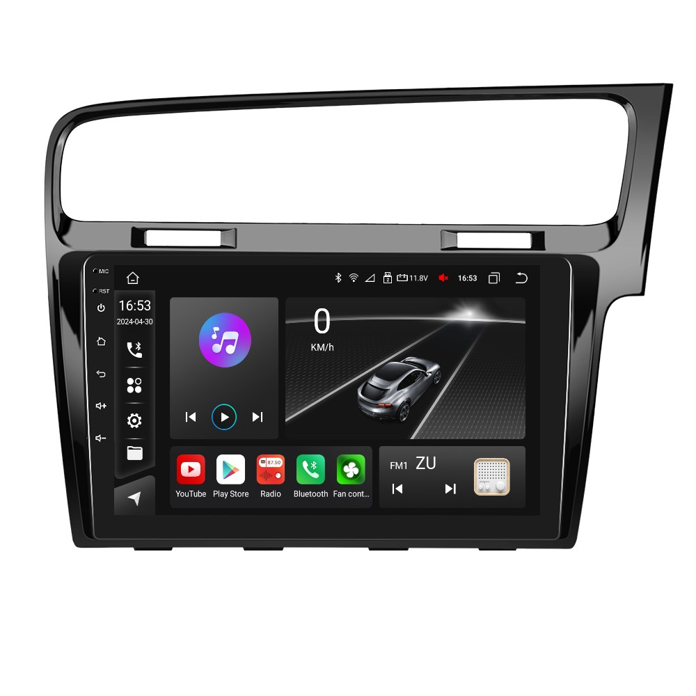 Navigatie Volkswagen GOLF 7 (2012-2020) Android 12, 8GB RAM 128GB, SLOT SIM 4G, DSP, CarPlay si Android Auto Wi-fi, Youtube, Waze, ecran HD 10.1 Inch - NEGRU [3]