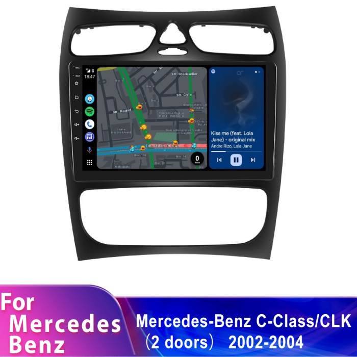 Navigatie Mercedes Benz CLK W209 (2000-2005), Android 12, 8GB RAM 128GB, SLOT SIM 4G, DSP, Carplay si Android auto, ecran 9 inch [2]