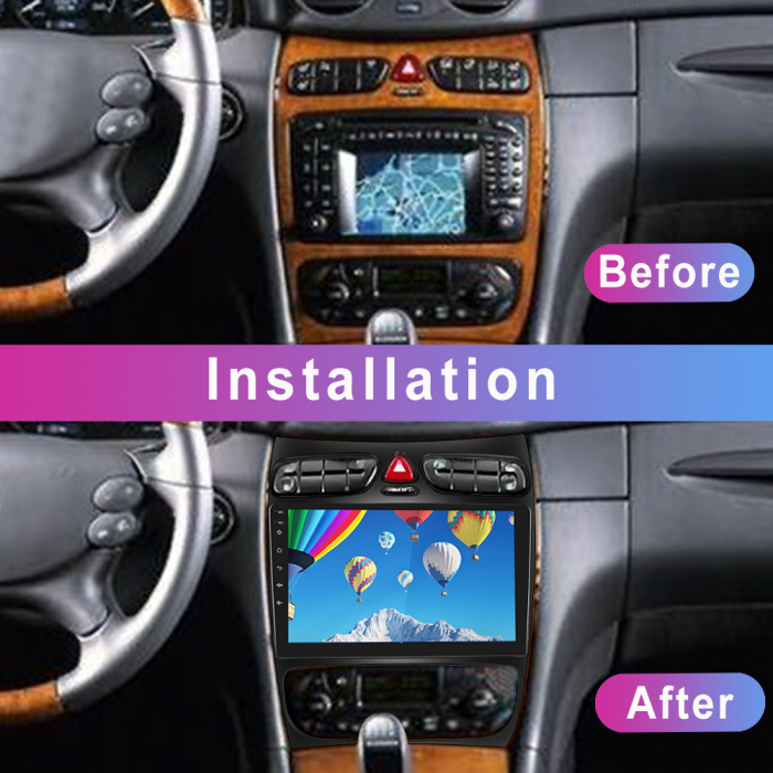Navigatie Mercedes Benz CLK W209 (2000-2005), Android 12, 8GB RAM 128GB, SLOT SIM 4G, DSP, Carplay si Android auto, ecran 9 inch [3]
