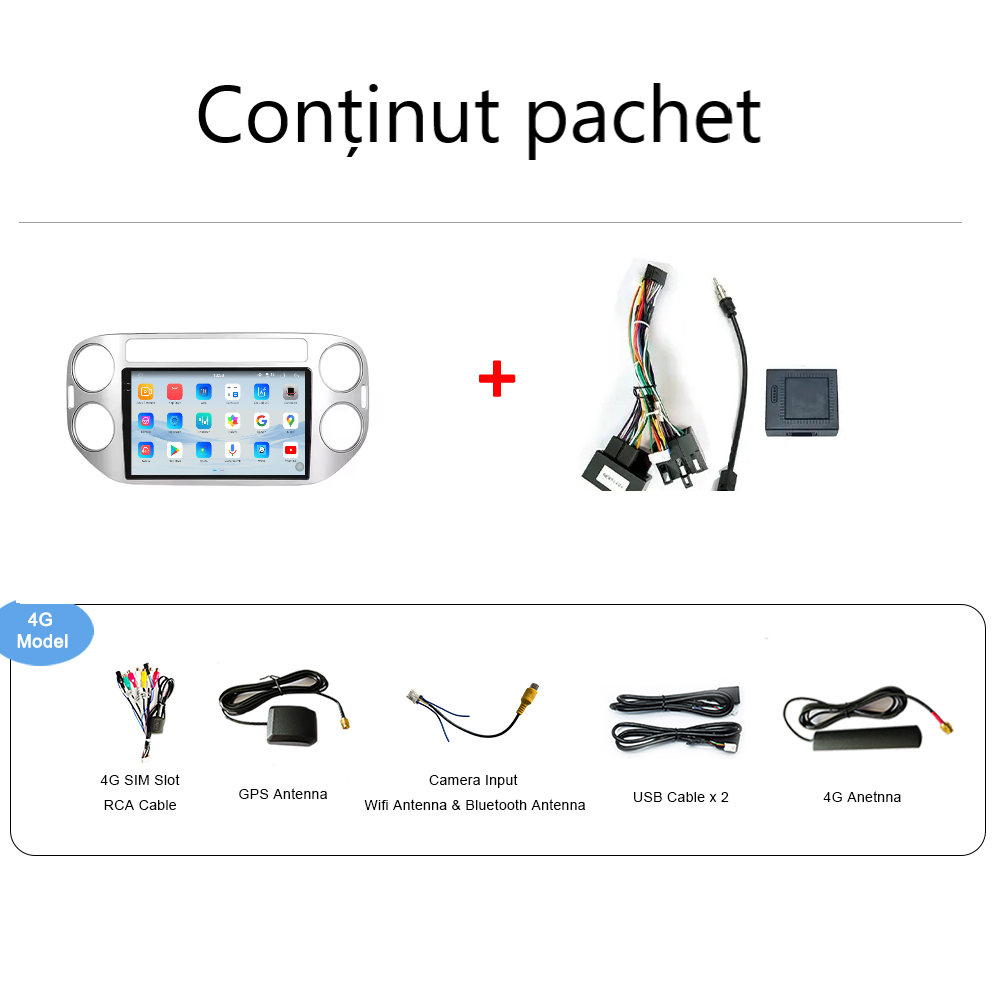 Navigatie Volkswagen Tiguan (2010-2015) Android 14, 12GB RAM, 256GB ROM, Ecran 9.33 inch 2K QLED, Ramă Gri [5]