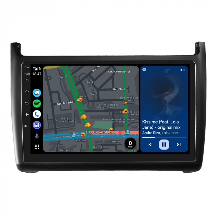 Navigatie Volkswagen POLO (2011-2016), Android 12, 4GB RAM 64GB ROM, SLOT SIM 4G, DSP, CarPlay si Android Auto, ecran 9 Inch [7]