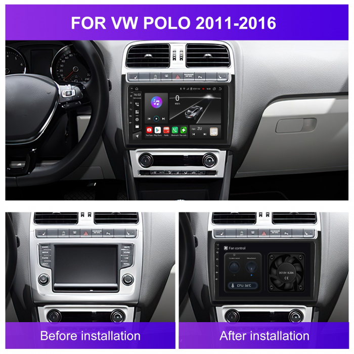Navigatie Volkswagen POLO (2011-2016), Android 8GB RAM 128GB ROM, SIM 4G, DSP, CarPlay wireless si Android Auto, ecran HD 9 Inch [6]