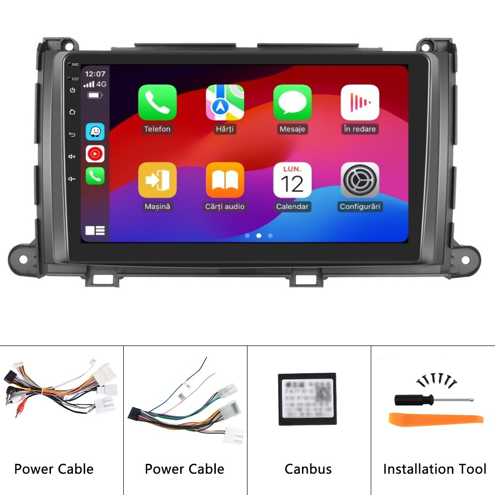 Navigatie Toyota Sienna (2011-2013) cu Android, 2GB RAM 32GB ROM, DSP, ecran 9 Inch, Carplay si Android Auto [9]